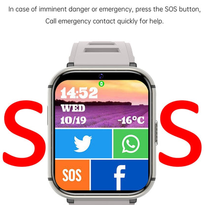UNIWA DM66 4G Calling Smart Watch, 1.99 inch IPS Screen Android 9.0 Support WiFi GPS, 2GB+16GB, 4GB+64GB
