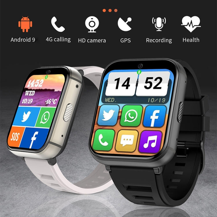 UNIWA DM66 4G Calling Smart Watch, 1.99 inch IPS Screen Android 9.0 Support WiFi GPS, 2GB+16GB, 4GB+64GB