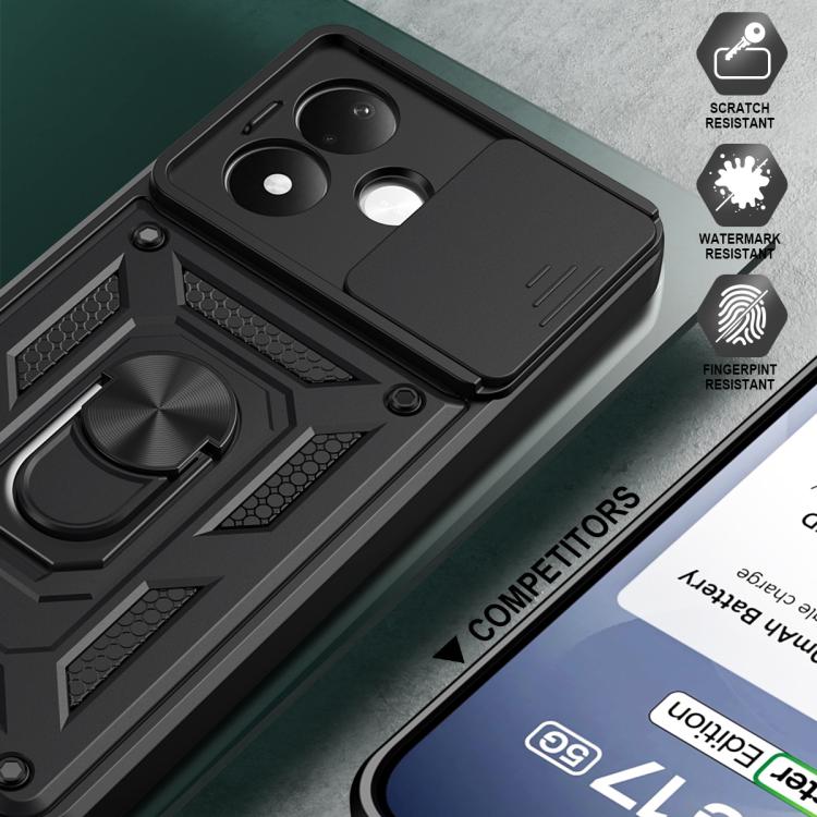 Sliding Camera Cover Design TPU+PC Phone Case, For Redmi Note 17 5G Global 169.7mm, For Redmi Note 17 Pro 5G Global 163.5mm, For Redmi 17 5G / 4G Global 170mm, For Redmi 17C 4G 171mm, For Redmi A7 Pro 4G / Poco C85x, For Redmi 15a 5G                   ...