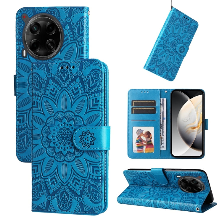 Embossed Sunflower Leather Phone Case, For Tecno Spark 40 5G / Spark Go 5G 2025, For Tecno Spark 40C, For Tecno Pova 7 Pro 5G, For Tecno Pova 7 5G, For Tecno Spark 40 Pro+ 4G, For Tecno Spark 40 Pro 4G, For Tecno Spark 40 4G, For Tecno Pova 7 Ultra 5G ...