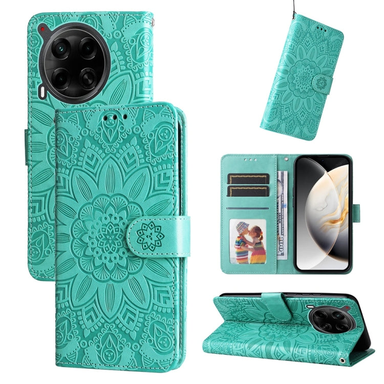 Embossed Sunflower Leather Phone Case, For Tecno Spark 40 5G / Spark Go 5G 2025, For Tecno Spark 40C, For Tecno Pova 7 Pro 5G, For Tecno Pova 7 5G, For Tecno Spark 40 Pro+ 4G, For Tecno Spark 40 Pro 4G, For Tecno Spark 40 4G, For Tecno Pova 7 Ultra 5G ...