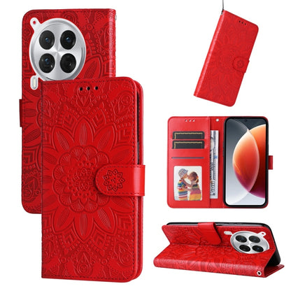 Embossed Sunflower Leather Phone Case, For Tecno Spark 40 5G / Spark Go 5G 2025, For Tecno Spark 40C, For Tecno Pova 7 Pro 5G, For Tecno Pova 7 5G, For Tecno Spark 40 Pro+ 4G, For Tecno Spark 40 Pro 4G, For Tecno Spark 40 4G, For Tecno Pova 7 Ultra 5G ...