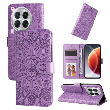 Embossed Sunflower Leather Phone Case, For Tecno Spark 40 5G / Spark Go 5G 2025, For Tecno Spark 40C, For Tecno Pova 7 Pro 5G, For Tecno Pova 7 5G, For Tecno Spark 40 Pro+ 4G, For Tecno Spark 40 Pro 4G, For Tecno Spark 40 4G, For Tecno Pova 7 Ultra 5G ...