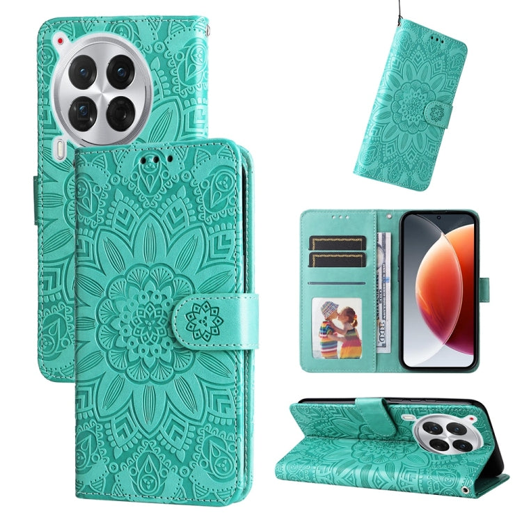 Embossed Sunflower Leather Phone Case, For Tecno Spark 40 5G / Spark Go 5G 2025, For Tecno Spark 40C, For Tecno Pova 7 Pro 5G, For Tecno Pova 7 5G, For Tecno Spark 40 Pro+ 4G, For Tecno Spark 40 Pro 4G, For Tecno Spark 40 4G, For Tecno Pova 7 Ultra 5G ...