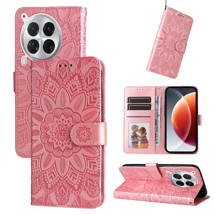 Embossed Sunflower Leather Phone Case, For Tecno Spark 40 5G / Spark Go 5G 2025, For Tecno Spark 40C, For Tecno Pova 7 Pro 5G, For Tecno Pova 7 5G, For Tecno Spark 40 Pro+ 4G, For Tecno Spark 40 Pro 4G, For Tecno Spark 40 4G, For Tecno Pova 7 Ultra 5G ...