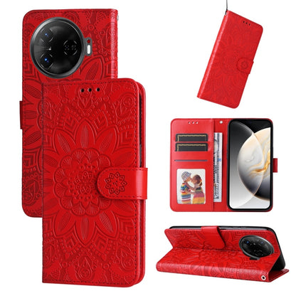 Embossed Sunflower Leather Phone Case, For Tecno Spark 40 5G / Spark Go 5G 2025, For Tecno Spark 40C, For Tecno Pova 7 Pro 5G, For Tecno Pova 7 5G, For Tecno Spark 40 Pro+ 4G, For Tecno Spark 40 Pro 4G, For Tecno Spark 40 4G, For Tecno Pova 7 Ultra 5G ...