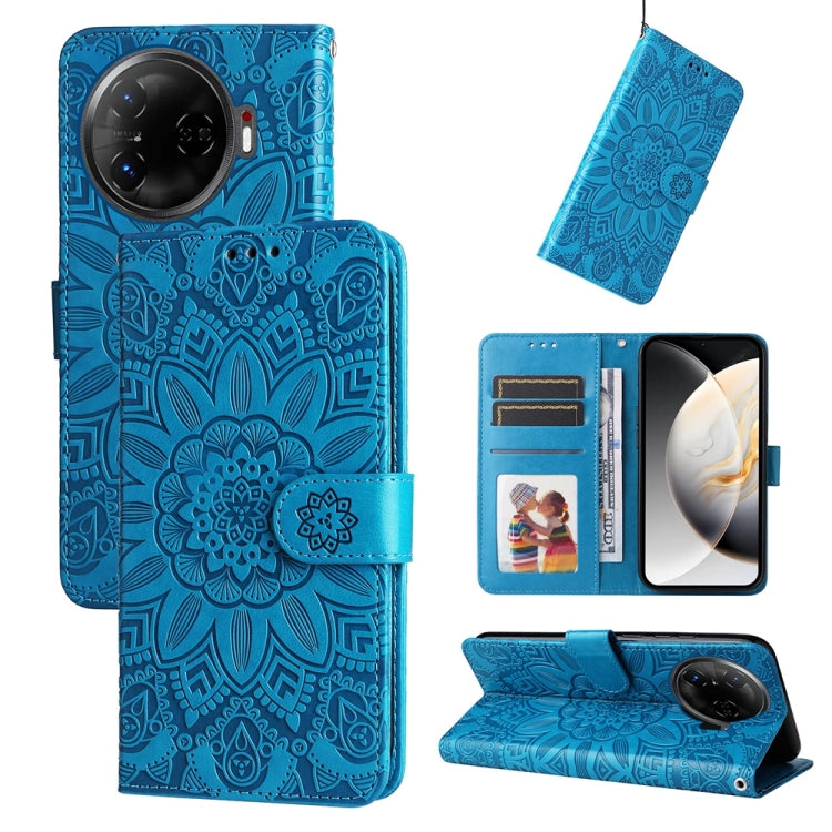 Embossed Sunflower Leather Phone Case, For Tecno Spark 40 5G / Spark Go 5G 2025, For Tecno Spark 40C, For Tecno Pova 7 Pro 5G, For Tecno Pova 7 5G, For Tecno Spark 40 Pro+ 4G, For Tecno Spark 40 Pro 4G, For Tecno Spark 40 4G, For Tecno Pova 7 Ultra 5G ...