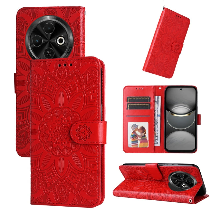 Embossed Sunflower Leather Phone Case, For Tecno Spark 40 5G / Spark Go 5G 2025, For Tecno Spark 40C, For Tecno Pova 7 Pro 5G, For Tecno Pova 7 5G, For Tecno Spark 40 Pro+ 4G, For Tecno Spark 40 Pro 4G, For Tecno Spark 40 4G, For Tecno Pova 7 Ultra 5G ...