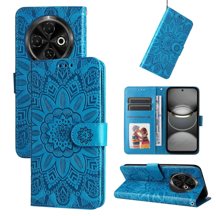 Embossed Sunflower Leather Phone Case, For Tecno Spark 40 5G / Spark Go 5G 2025, For Tecno Spark 40C, For Tecno Pova 7 Pro 5G, For Tecno Pova 7 5G, For Tecno Spark 40 Pro+ 4G, For Tecno Spark 40 Pro 4G, For Tecno Spark 40 4G, For Tecno Pova 7 Ultra 5G ...