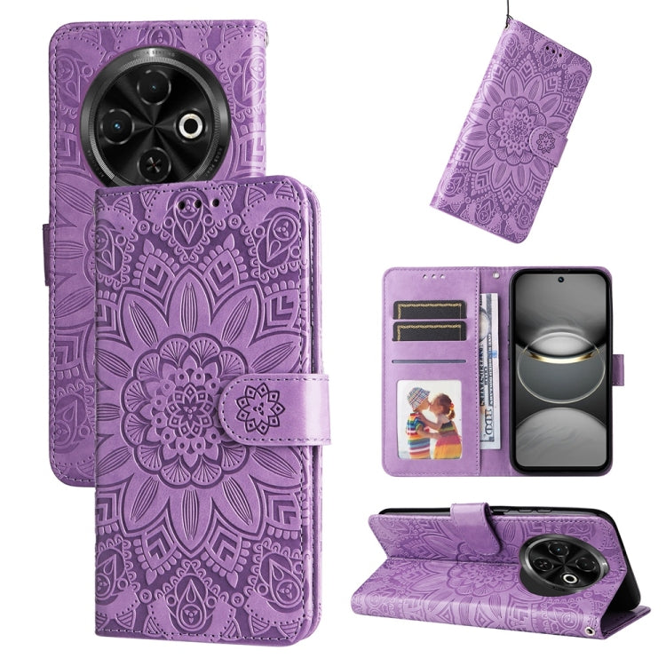 Embossed Sunflower Leather Phone Case, For Tecno Spark 40 5G / Spark Go 5G 2025, For Tecno Spark 40C, For Tecno Pova 7 Pro 5G, For Tecno Pova 7 5G, For Tecno Spark 40 Pro+ 4G, For Tecno Spark 40 Pro 4G, For Tecno Spark 40 4G, For Tecno Pova 7 Ultra 5G ...