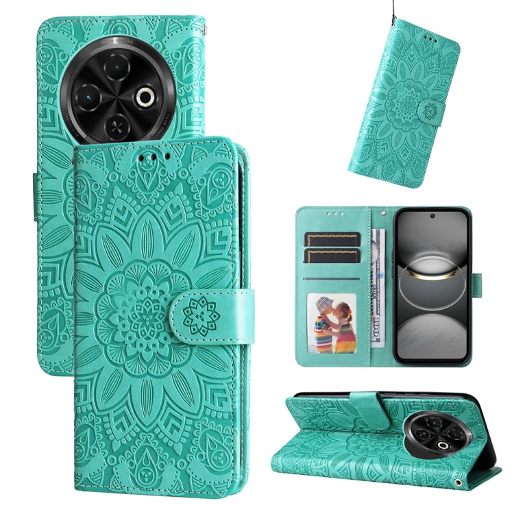 Embossed Sunflower Leather Phone Case, For Tecno Spark 40 5G / Spark Go 5G 2025, For Tecno Spark 40C, For Tecno Pova 7 Pro 5G, For Tecno Pova 7 5G, For Tecno Spark 40 Pro+ 4G, For Tecno Spark 40 Pro 4G, For Tecno Spark 40 4G, For Tecno Pova 7 Ultra 5G ...