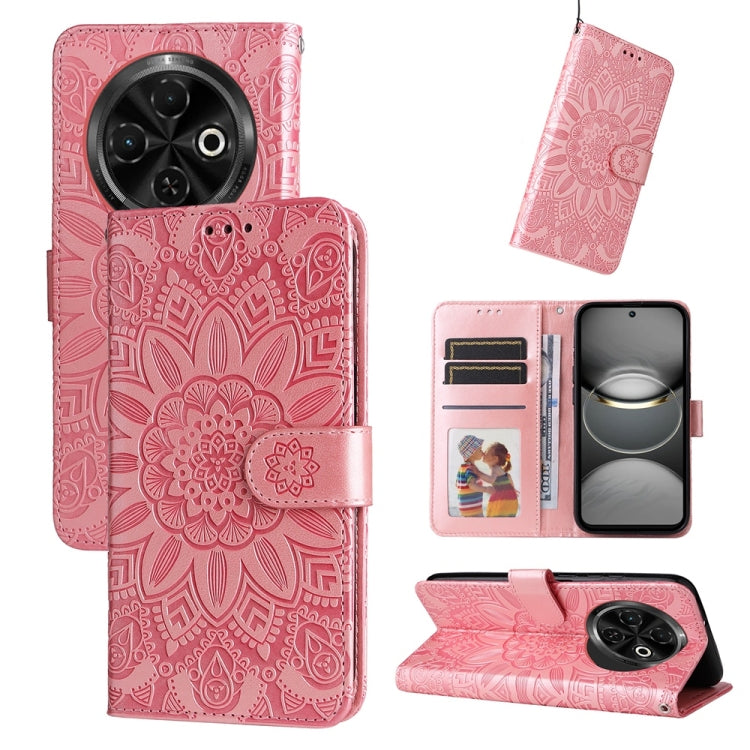 Embossed Sunflower Leather Phone Case, For Tecno Spark 40 5G / Spark Go 5G 2025, For Tecno Spark 40C, For Tecno Pova 7 Pro 5G, For Tecno Pova 7 5G, For Tecno Spark 40 Pro+ 4G, For Tecno Spark 40 Pro 4G, For Tecno Spark 40 4G, For Tecno Pova 7 Ultra 5G ...