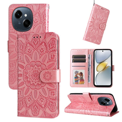 Embossed Sunflower Leather Phone Case, For Tecno Spark 40 5G / Spark Go 5G 2025, For Tecno Spark 40C, For Tecno Pova 7 Pro 5G, For Tecno Pova 7 5G, For Tecno Spark 40 Pro+ 4G, For Tecno Spark 40 Pro 4G, For Tecno Spark 40 4G, For Tecno Pova 7 Ultra 5G ...