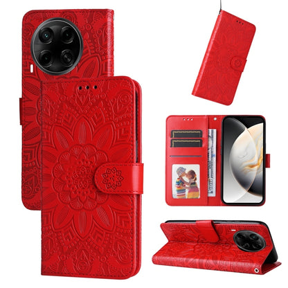 Embossed Sunflower Leather Phone Case, For Tecno Spark 40 5G / Spark Go 5G 2025, For Tecno Spark 40C, For Tecno Pova 7 Pro 5G, For Tecno Pova 7 5G, For Tecno Spark 40 Pro+ 4G, For Tecno Spark 40 Pro 4G, For Tecno Spark 40 4G, For Tecno Pova 7 Ultra 5G ...