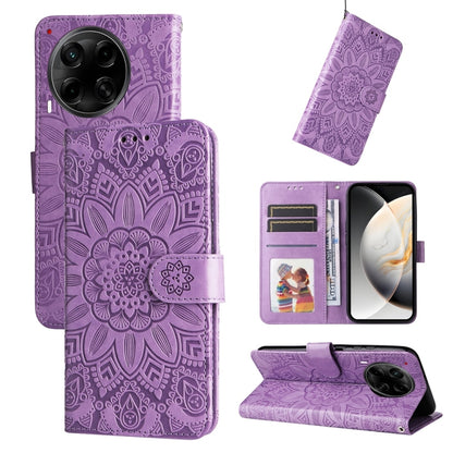Embossed Sunflower Leather Phone Case, For Tecno Spark 40 5G / Spark Go 5G 2025, For Tecno Spark 40C, For Tecno Pova 7 Pro 5G, For Tecno Pova 7 5G, For Tecno Spark 40 Pro+ 4G, For Tecno Spark 40 Pro 4G, For Tecno Spark 40 4G, For Tecno Pova 7 Ultra 5G ...