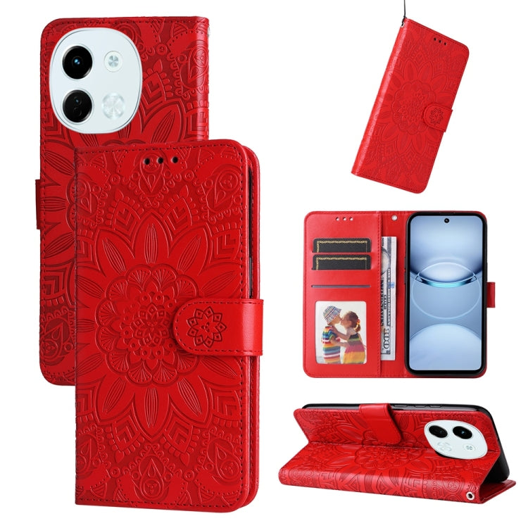 Embossed Sunflower Leather Phone Case, For Tecno Spark 40 5G / Spark Go 5G 2025, For Tecno Spark 40C, For Tecno Pova 7 Pro 5G, For Tecno Pova 7 5G, For Tecno Spark 40 Pro+ 4G, For Tecno Spark 40 Pro 4G, For Tecno Spark 40 4G, For Tecno Pova 7 Ultra 5G ...