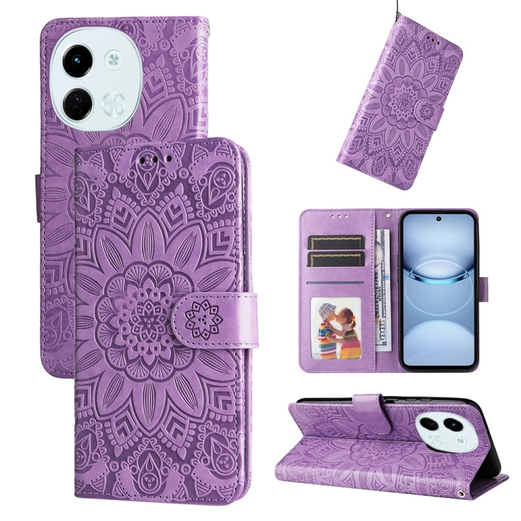 Embossed Sunflower Leather Phone Case, For Tecno Spark 40 5G / Spark Go 5G 2025, For Tecno Spark 40C, For Tecno Pova 7 Pro 5G, For Tecno Pova 7 5G, For Tecno Spark 40 Pro+ 4G, For Tecno Spark 40 Pro 4G, For Tecno Spark 40 4G, For Tecno Pova 7 Ultra 5G ...