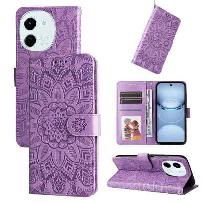 Embossed Sunflower Leather Phone Case, For Tecno Spark 40 5G / Spark Go 5G 2025, For Tecno Spark 40C, For Tecno Pova 7 Pro 5G, For Tecno Pova 7 5G, For Tecno Spark 40 Pro+ 4G, For Tecno Spark 40 Pro 4G, For Tecno Spark 40 4G, For Tecno Pova 7 Ultra 5G ...