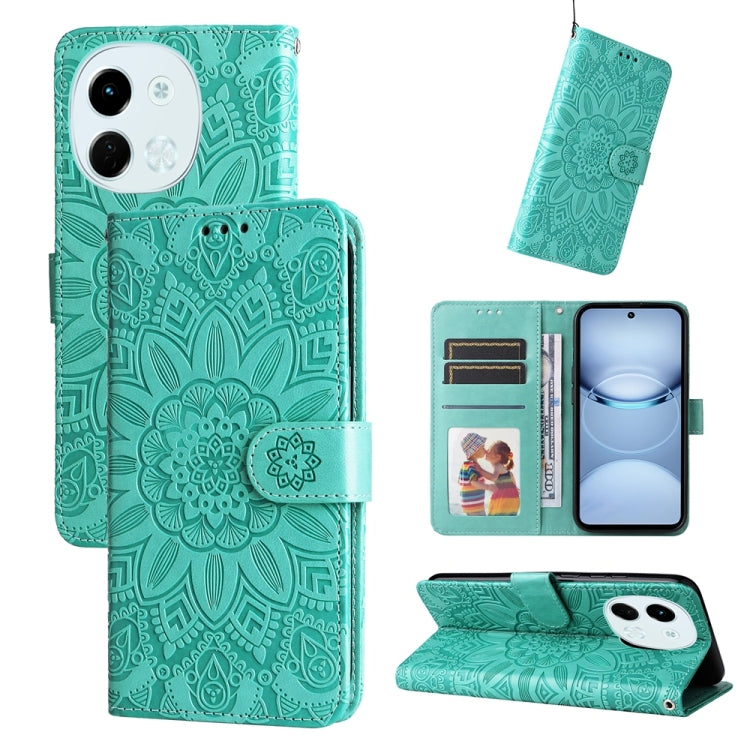 Embossed Sunflower Leather Phone Case, For Tecno Spark 40 5G / Spark Go 5G 2025, For Tecno Spark 40C, For Tecno Pova 7 Pro 5G, For Tecno Pova 7 5G, For Tecno Spark 40 Pro+ 4G, For Tecno Spark 40 Pro 4G, For Tecno Spark 40 4G, For Tecno Pova 7 Ultra 5G ...