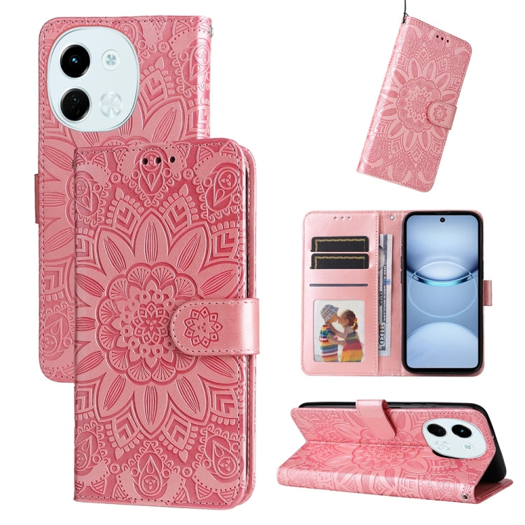 Embossed Sunflower Leather Phone Case, For Tecno Spark 40 5G / Spark Go 5G 2025, For Tecno Spark 40C, For Tecno Pova 7 Pro 5G, For Tecno Pova 7 5G, For Tecno Spark 40 Pro+ 4G, For Tecno Spark 40 Pro 4G, For Tecno Spark 40 4G, For Tecno Pova 7 Ultra 5G ...
