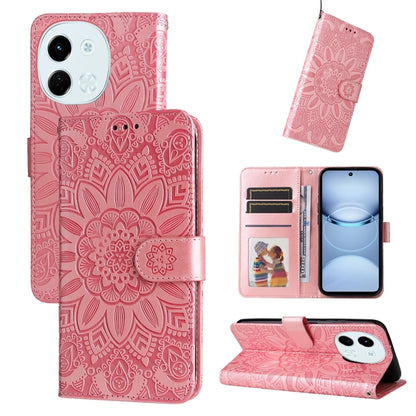 Embossed Sunflower Leather Phone Case, For Tecno Spark 40 5G / Spark Go 5G 2025, For Tecno Spark 40C, For Tecno Pova 7 Pro 5G, For Tecno Pova 7 5G, For Tecno Spark 40 Pro+ 4G, For Tecno Spark 40 Pro 4G, For Tecno Spark 40 4G, For Tecno Pova 7 Ultra 5G ...