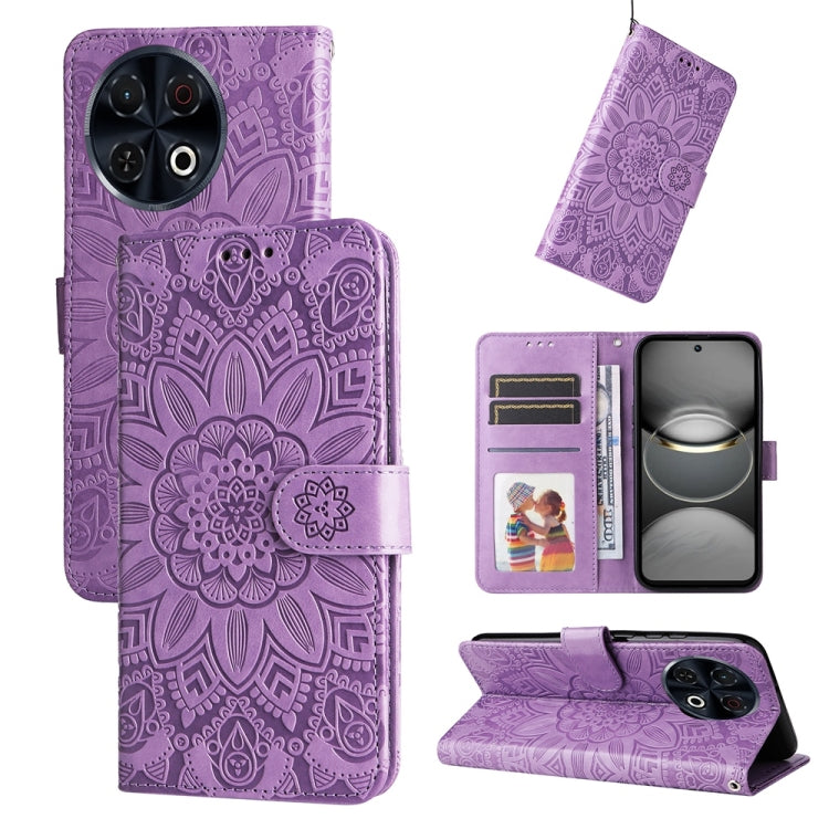 Embossed Sunflower Leather Phone Case, For Tecno Spark 40 5G / Spark Go 5G 2025, For Tecno Spark 40C, For Tecno Pova 7 Pro 5G, For Tecno Pova 7 5G, For Tecno Spark 40 Pro+ 4G, For Tecno Spark 40 Pro 4G, For Tecno Spark 40 4G, For Tecno Pova 7 Ultra 5G ...