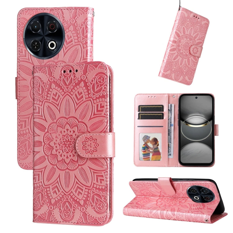 Embossed Sunflower Leather Phone Case, For Tecno Spark 40 5G / Spark Go 5G 2025, For Tecno Spark 40C, For Tecno Pova 7 Pro 5G, For Tecno Pova 7 5G, For Tecno Spark 40 Pro+ 4G, For Tecno Spark 40 Pro 4G, For Tecno Spark 40 4G, For Tecno Pova 7 Ultra 5G ...