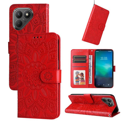 Embossed Sunflower Leather Phone Case, For Tecno Spark 40 5G / Spark Go 5G 2025, For Tecno Spark 40C, For Tecno Pova 7 Pro 5G, For Tecno Pova 7 5G, For Tecno Spark 40 Pro+ 4G, For Tecno Spark 40 Pro 4G, For Tecno Spark 40 4G, For Tecno Pova 7 Ultra 5G ...