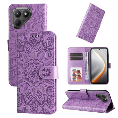 Embossed Sunflower Leather Phone Case, For Tecno Spark 40 5G / Spark Go 5G 2025, For Tecno Spark 40C, For Tecno Pova 7 Pro 5G, For Tecno Pova 7 5G, For Tecno Spark 40 Pro+ 4G, For Tecno Spark 40 Pro 4G, For Tecno Spark 40 4G, For Tecno Pova 7 Ultra 5G ...