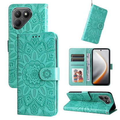 Embossed Sunflower Leather Phone Case, For Tecno Spark 40 5G / Spark Go 5G 2025, For Tecno Spark 40C, For Tecno Pova 7 Pro 5G, For Tecno Pova 7 5G, For Tecno Spark 40 Pro+ 4G, For Tecno Spark 40 Pro 4G, For Tecno Spark 40 4G, For Tecno Pova 7 Ultra 5G ...