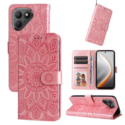 Embossed Sunflower Leather Phone Case, For Tecno Spark 40 5G / Spark Go 5G 2025, For Tecno Spark 40C, For Tecno Pova 7 Pro 5G, For Tecno Pova 7 5G, For Tecno Spark 40 Pro+ 4G, For Tecno Spark 40 Pro 4G, For Tecno Spark 40 4G, For Tecno Pova 7 Ultra 5G ...