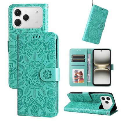 Embossed Sunflower Leather Phone Case, For Tecno Spark 40 5G / Spark Go 5G 2025, For Tecno Spark 40C, For Tecno Pova 7 Pro 5G, For Tecno Pova 7 5G, For Tecno Spark 40 Pro+ 4G, For Tecno Spark 40 Pro 4G, For Tecno Spark 40 4G, For Tecno Pova 7 Ultra 5G ...