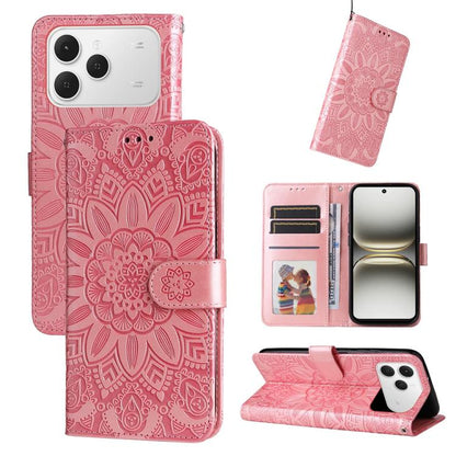 Embossed Sunflower Leather Phone Case, For Tecno Spark 40 5G / Spark Go 5G 2025, For Tecno Spark 40C, For Tecno Pova 7 Pro 5G, For Tecno Pova 7 5G, For Tecno Spark 40 Pro+ 4G, For Tecno Spark 40 Pro 4G, For Tecno Spark 40 4G, For Tecno Pova 7 Ultra 5G ...