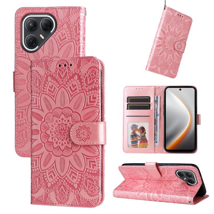 Embossed Sunflower Leather Phone Case, For Tecno Spark 40 5G / Spark Go 5G 2025, For Tecno Spark 40C, For Tecno Pova 7 Pro 5G, For Tecno Pova 7 5G, For Tecno Spark 40 Pro+ 4G, For Tecno Spark 40 Pro 4G, For Tecno Spark 40 4G, For Tecno Pova 7 Ultra 5G ...