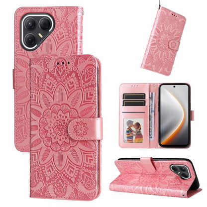 Embossed Sunflower Leather Phone Case, For Tecno Spark 40 5G / Spark Go 5G 2025, For Tecno Spark 40C, For Tecno Pova 7 Pro 5G, For Tecno Pova 7 5G, For Tecno Spark 40 Pro+ 4G, For Tecno Spark 40 Pro 4G, For Tecno Spark 40 4G, For Tecno Pova 7 Ultra 5G ...