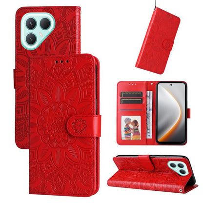 Embossed Sunflower Leather Phone Case, For Tecno Spark 40 5G / Spark Go 5G 2025, For Tecno Spark 40C, For Tecno Pova 7 Pro 5G, For Tecno Pova 7 5G, For Tecno Spark 40 Pro+ 4G, For Tecno Spark 40 Pro 4G, For Tecno Spark 40 4G, For Tecno Pova 7 Ultra 5G ...