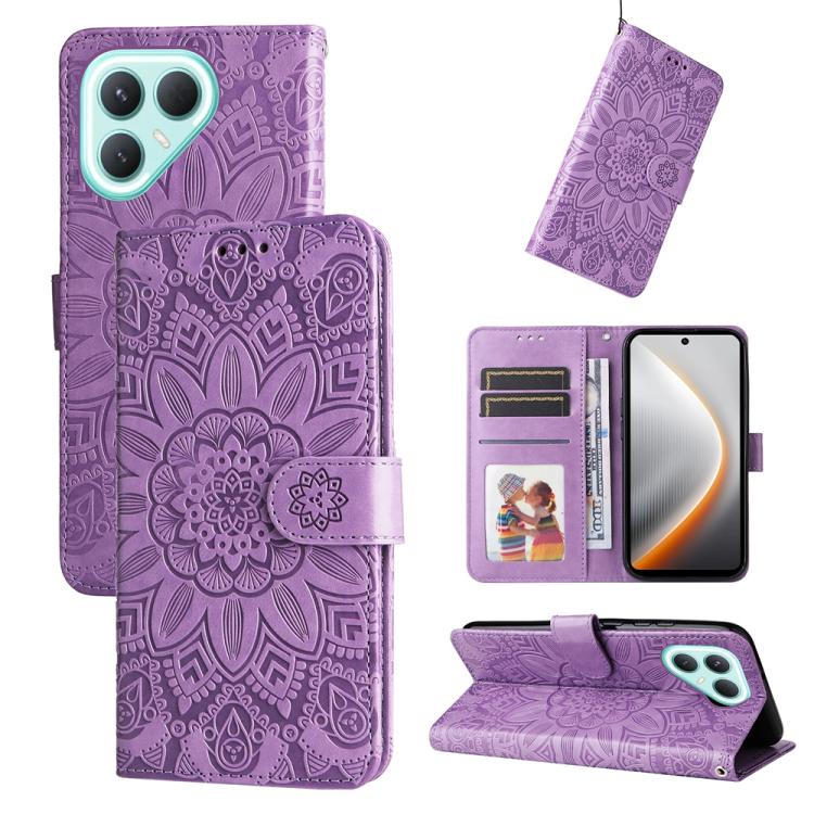 Embossed Sunflower Leather Phone Case, For Tecno Spark 40 5G / Spark Go 5G 2025, For Tecno Spark 40C, For Tecno Pova 7 Pro 5G, For Tecno Pova 7 5G, For Tecno Spark 40 Pro+ 4G, For Tecno Spark 40 Pro 4G, For Tecno Spark 40 4G, For Tecno Pova 7 Ultra 5G ...