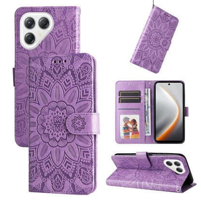 Embossed Sunflower Leather Phone Case, For Tecno Spark 40 5G / Spark Go 5G 2025, For Tecno Spark 40C, For Tecno Pova 7 Pro 5G, For Tecno Pova 7 5G, For Tecno Spark 40 Pro+ 4G, For Tecno Spark 40 Pro 4G, For Tecno Spark 40 4G, For Tecno Pova 7 Ultra 5G ...