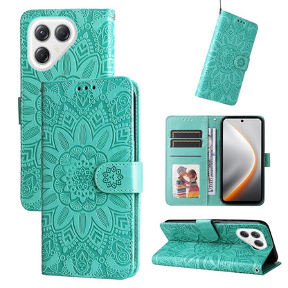 Embossed Sunflower Leather Phone Case, For Tecno Spark 40 5G / Spark Go 5G 2025, For Tecno Spark 40C, For Tecno Pova 7 Pro 5G, For Tecno Pova 7 5G, For Tecno Spark 40 Pro+ 4G, For Tecno Spark 40 Pro 4G, For Tecno Spark 40 4G, For Tecno Pova 7 Ultra 5G ...
