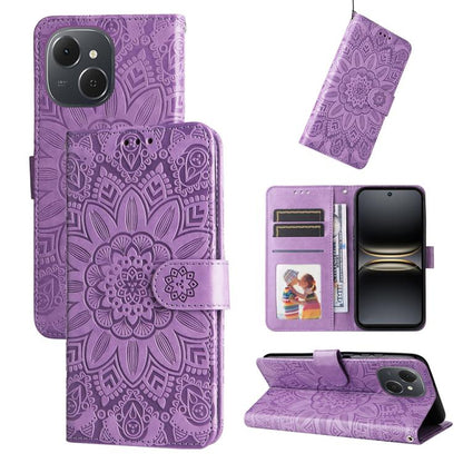 Embossed Sunflower Leather Phone Case, For Tecno Spark 40 5G / Spark Go 5G 2025, For Tecno Spark 40C, For Tecno Pova 7 Pro 5G, For Tecno Pova 7 5G, For Tecno Spark 40 Pro+ 4G, For Tecno Spark 40 Pro 4G, For Tecno Spark 40 4G, For Tecno Pova 7 Ultra 5G ...