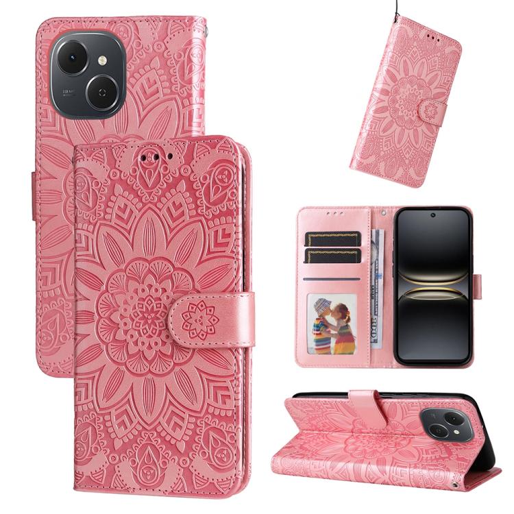 Embossed Sunflower Leather Phone Case, For Tecno Spark 40 5G / Spark Go 5G 2025, For Tecno Spark 40C, For Tecno Pova 7 Pro 5G, For Tecno Pova 7 5G, For Tecno Spark 40 Pro+ 4G, For Tecno Spark 40 Pro 4G, For Tecno Spark 40 4G, For Tecno Pova 7 Ultra 5G ...