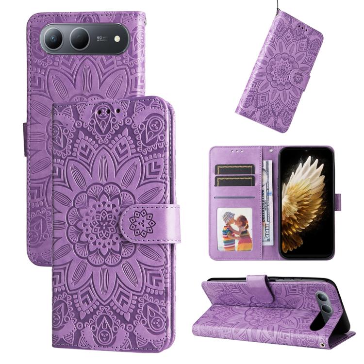 Embossed Sunflower Leather Phone Case, For Tecno Spark 40 5G / Spark Go 5G 2025, For Tecno Spark 40C, For Tecno Pova 7 Pro 5G, For Tecno Pova 7 5G, For Tecno Spark 40 Pro+ 4G, For Tecno Spark 40 Pro 4G, For Tecno Spark 40 4G, For Tecno Pova 7 Ultra 5G ...