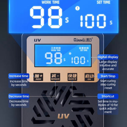 Qianli UVC17 7 inch Integrated UV Curing Lamp with Timing Function, US Plug
