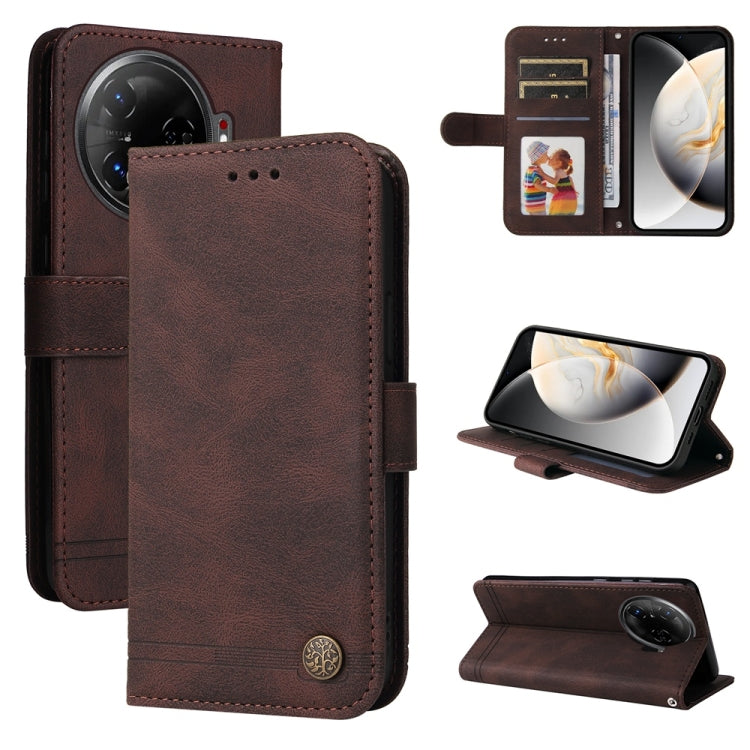 Skin Feel Life Tree Metal Button Leather Phone Case, For Tecno Spark 40 5G / Spark Go 5G 2025, For Tecno Spark 40C, For Tecno Pova 7 Pro 5G, For Tecno Pova 7 5G, For Tecno Spark 40 Pro+ 4G, For Tecno Spark 40 Pro  4G, For Tecno Spark 40 4G             ...
