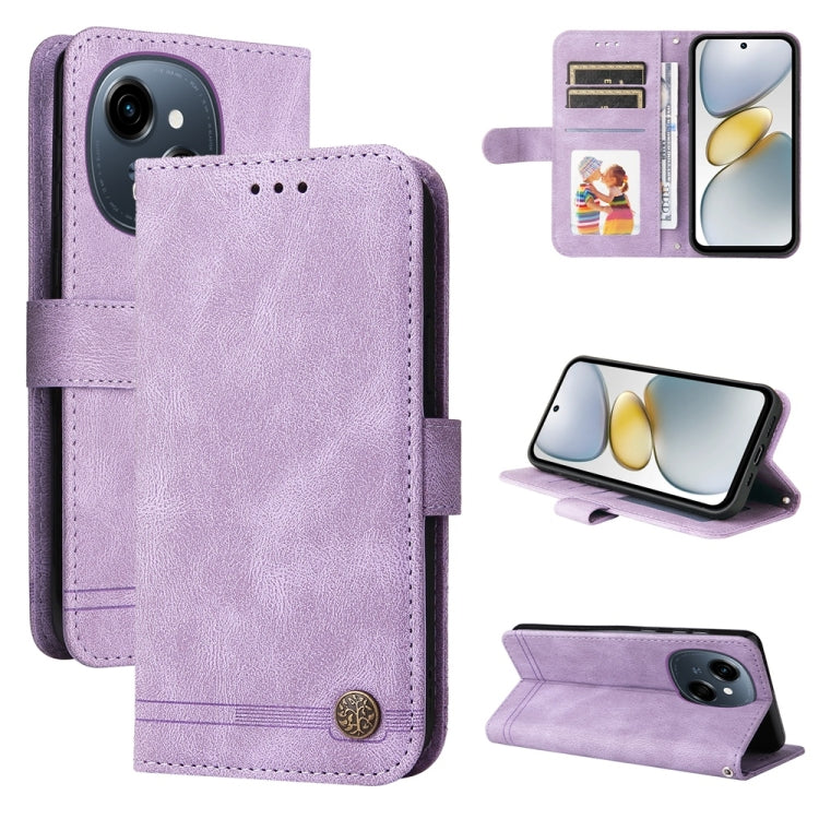 Skin Feel Life Tree Metal Button Leather Phone Case, For Tecno Spark 40 5G / Spark Go 5G 2025, For Tecno Spark 40C, For Tecno Pova 7 Pro 5G, For Tecno Pova 7 5G, For Tecno Spark 40 Pro+ 4G, For Tecno Spark 40 Pro  4G, For Tecno Spark 40 4G             ...