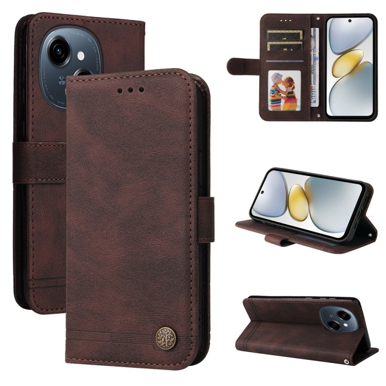 Skin Feel Life Tree Metal Button Leather Phone Case, For Tecno Spark 40 5G / Spark Go 5G 2025, For Tecno Spark 40C, For Tecno Pova 7 Pro 5G, For Tecno Pova 7 5G, For Tecno Spark 40 Pro+ 4G, For Tecno Spark 40 Pro  4G, For Tecno Spark 40 4G             ...