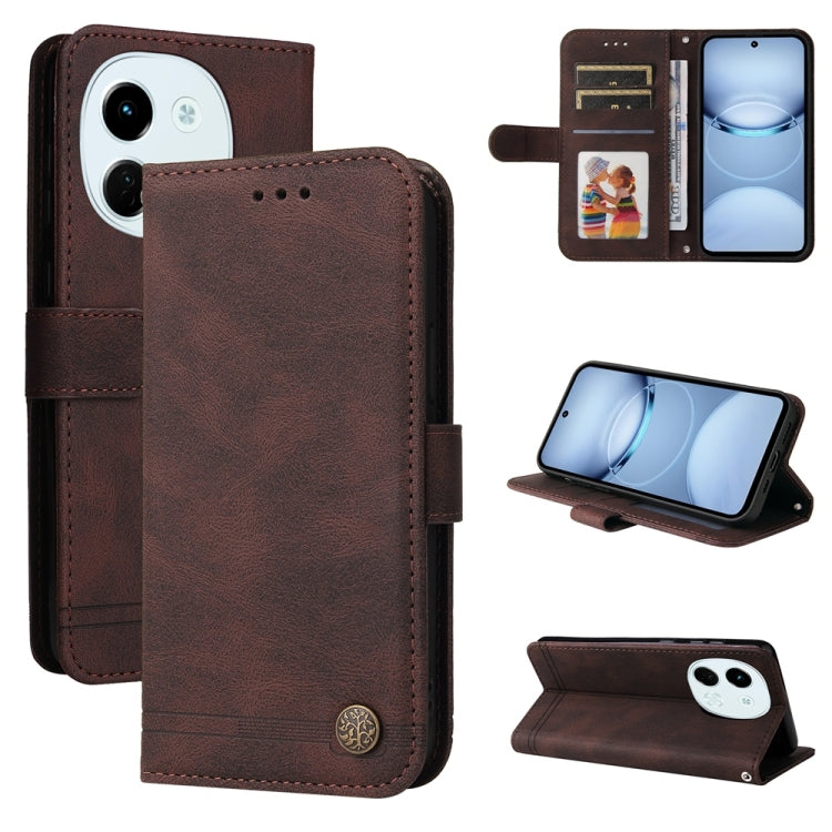 Skin Feel Life Tree Metal Button Leather Phone Case, For Tecno Spark 40 5G / Spark Go 5G 2025, For Tecno Spark 40C, For Tecno Pova 7 Pro 5G, For Tecno Pova 7 5G, For Tecno Spark 40 Pro+ 4G, For Tecno Spark 40 Pro  4G, For Tecno Spark 40 4G             ...