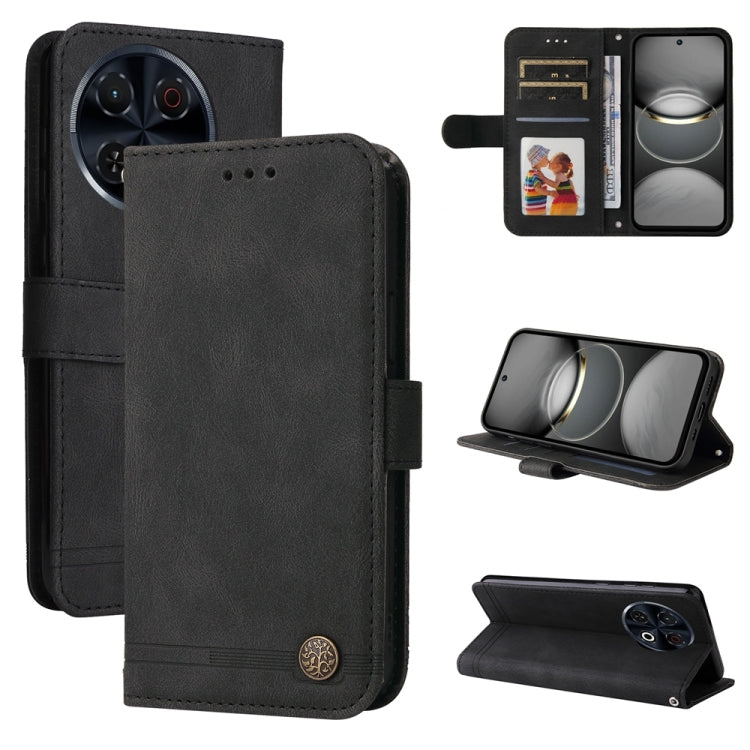Skin Feel Life Tree Metal Button Leather Phone Case, For Tecno Spark 40 5G / Spark Go 5G 2025, For Tecno Spark 40C, For Tecno Pova 7 Pro 5G, For Tecno Pova 7 5G, For Tecno Spark 40 Pro+ 4G, For Tecno Spark 40 Pro  4G, For Tecno Spark 40 4G             ...