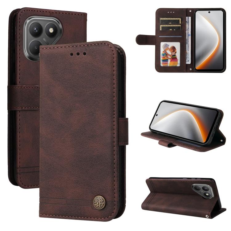 Skin Feel Life Tree Metal Button Leather Phone Case, For Tecno Spark 40 5G / Spark Go 5G 2025, For Tecno Spark 40C, For Tecno Pova 7 Pro 5G, For Tecno Pova 7 5G, For Tecno Spark 40 Pro+ 4G, For Tecno Spark 40 Pro  4G, For Tecno Spark 40 4G             ...