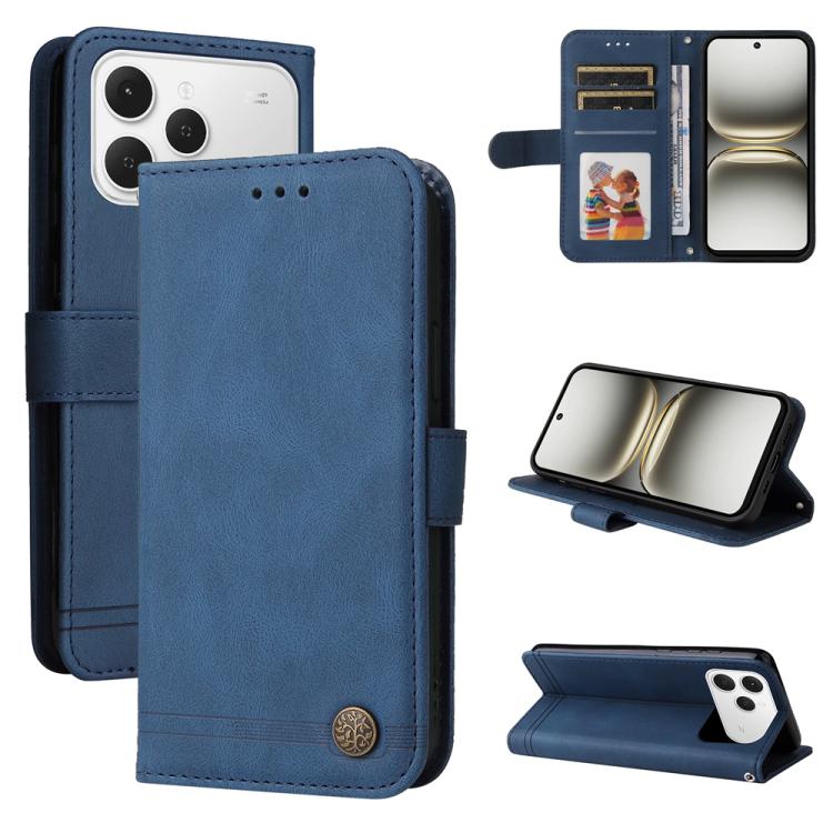 Skin Feel Life Tree Metal Button Leather Phone Case, For Tecno Spark 40 5G / Spark Go 5G 2025, For Tecno Spark 40C, For Tecno Pova 7 Pro 5G, For Tecno Pova 7 5G, For Tecno Spark 40 Pro+ 4G, For Tecno Spark 40 Pro  4G, For Tecno Spark 40 4G             ...